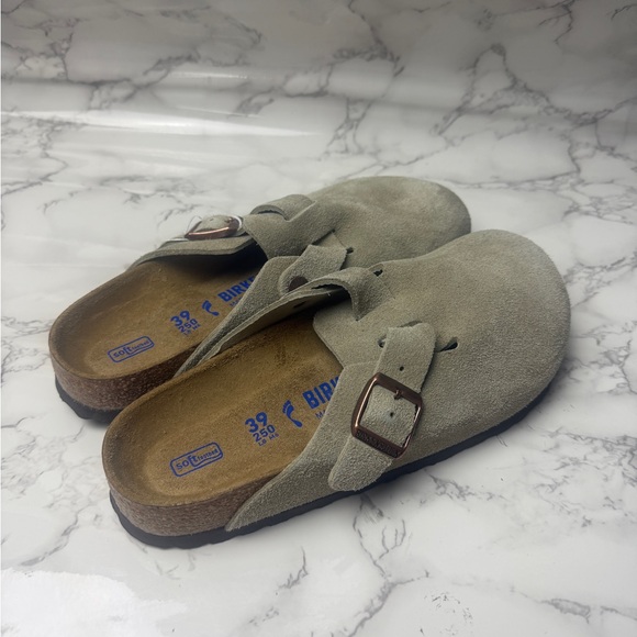 New Birkenstock Boston Taupe Suede Clogs EU Size 39 - Picture 4 of 10